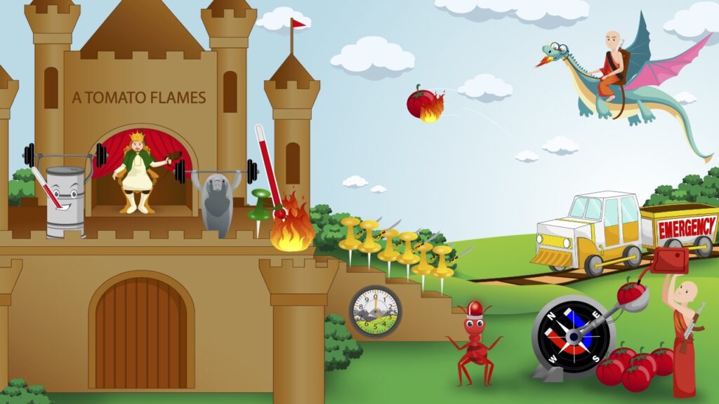 A Tomato Flames Illustration